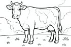 una vaca en el prado