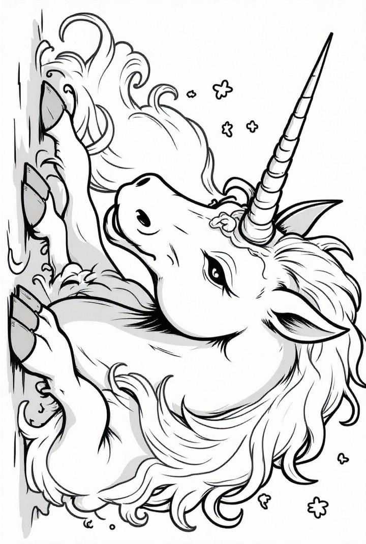 unicornio descansando