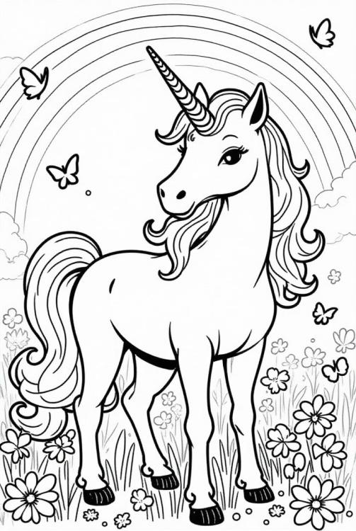 unicornio en el campo