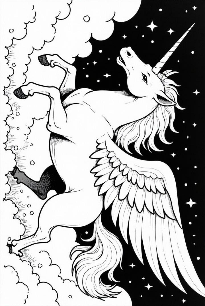 unicornio en la noche
