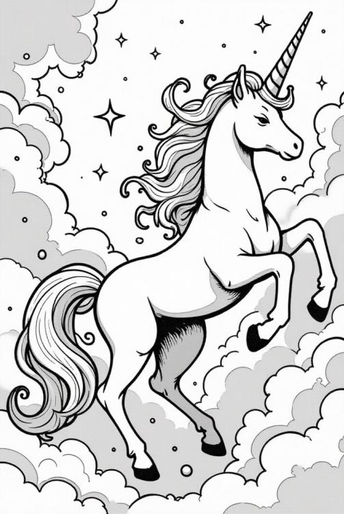 unicornio en las nubes