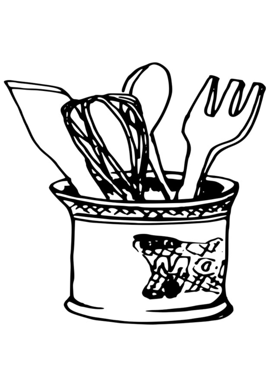 Dibujo para colorear utensilios de cocina - Dibujos Para Imprimir Gratis -  Img 19079