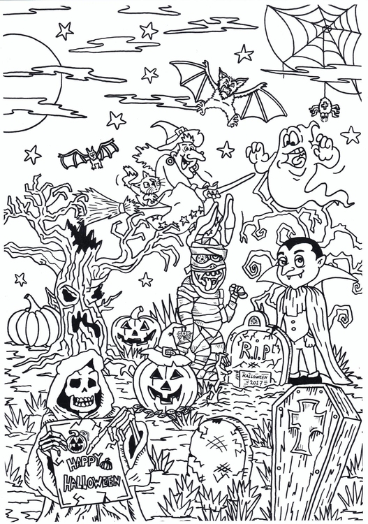 Dibujo para colorear VÃ­spera de Todos los Santos
