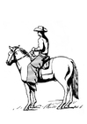 dibujo-para-colorear vaquero a caballo