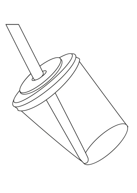 Dibujo para colorear vaso con pajita