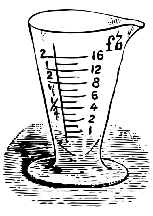 Dibujo para colorear vaso graduado