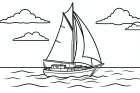 Dibujo para colorear velero