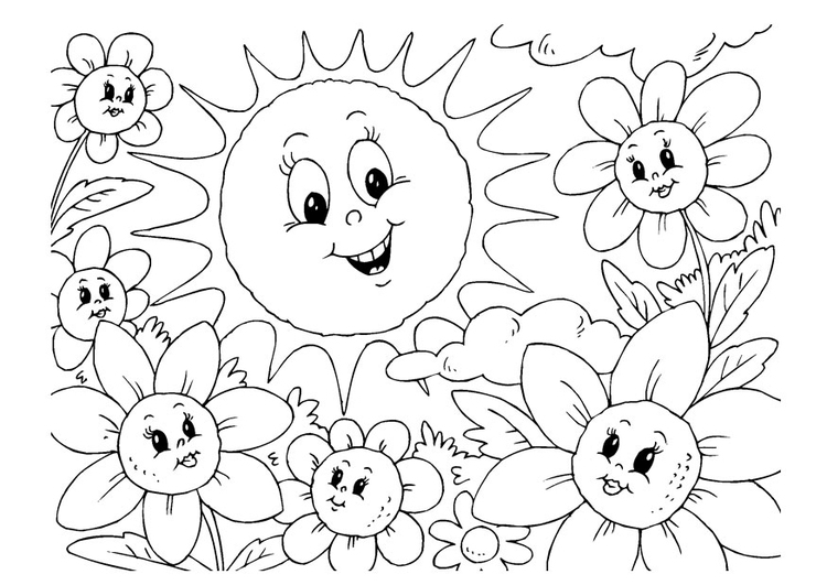 Dibujo para colorear verano