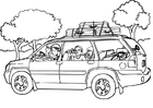 Dibujos para colorear Viajar - coche