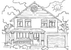 Dibujos para colorear vivienda - exterior 