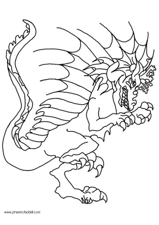 Dibujo para colorear Wart, el dragÃ³n