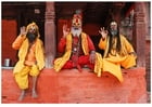 3 Sadhus (hombres sagrados hindúes) en Nepal