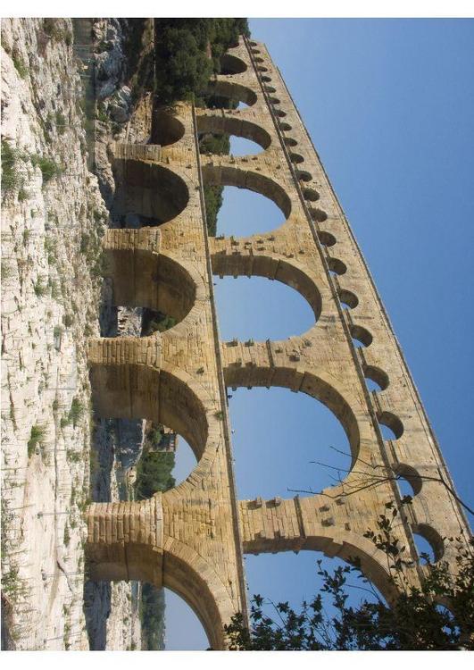 Acueducto romano, Nimes, Francia