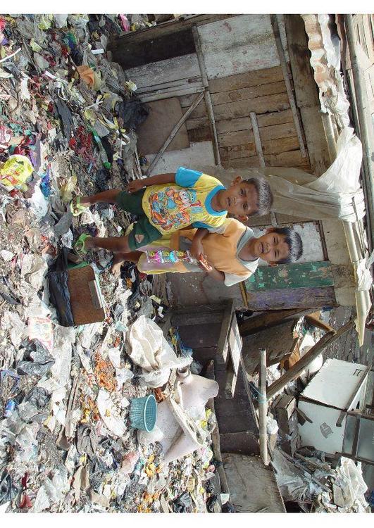 Barrio marginal en Jakarta