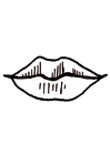 Dibujo para colorear boca / labios