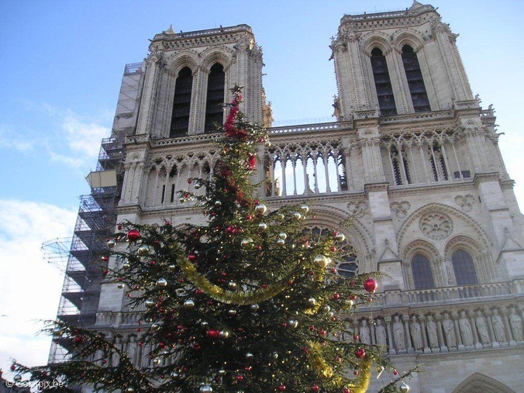 Foto Catedral de Notre-Dame en ParÃ­s en Navidad