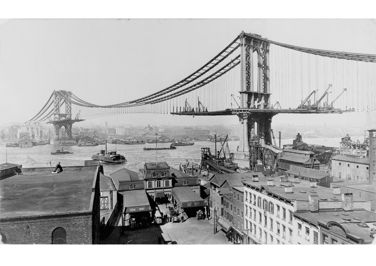 Foto ConstrucciÃ³n del puente de Manhattan