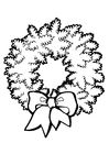 Dibujo para colorear corona de navidad