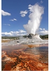 Fotos Erupción de geiser en parque nacional Yellostone, Wyoming, EEUU