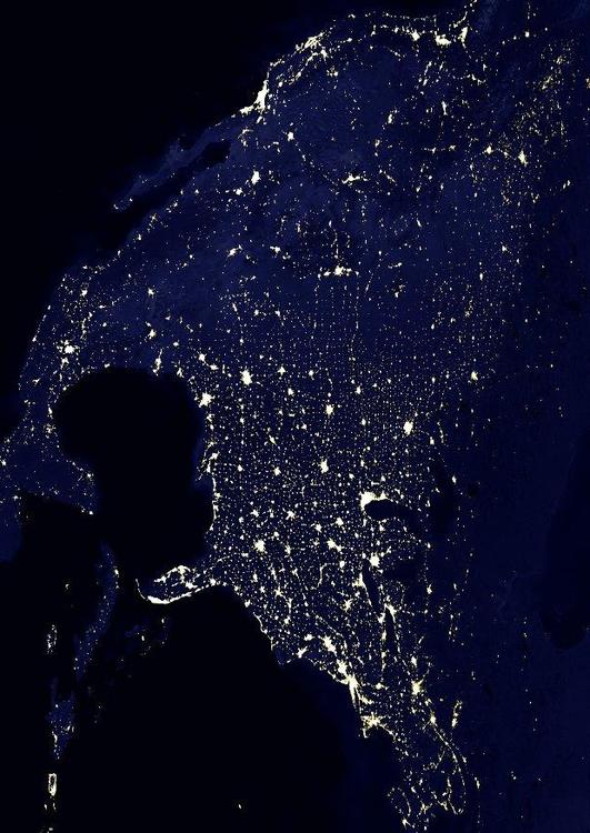 La tierra por la noche, Ã¡reas mÃ¡s urbanizadas de AmÃ©rica del Norte