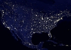 Fotos La tierra por la noche, áreas más urbanizadas de América del Norte