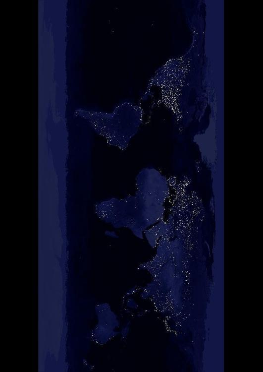 La tierra por la noche, Ã¡reas mÃ¡s urbanizadas