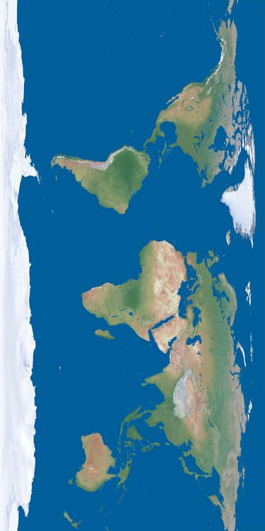 La tierra sin nubes, hielo polar o sombras