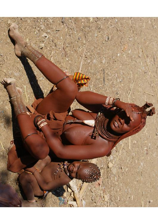 Madre Himba con niÃ±o
