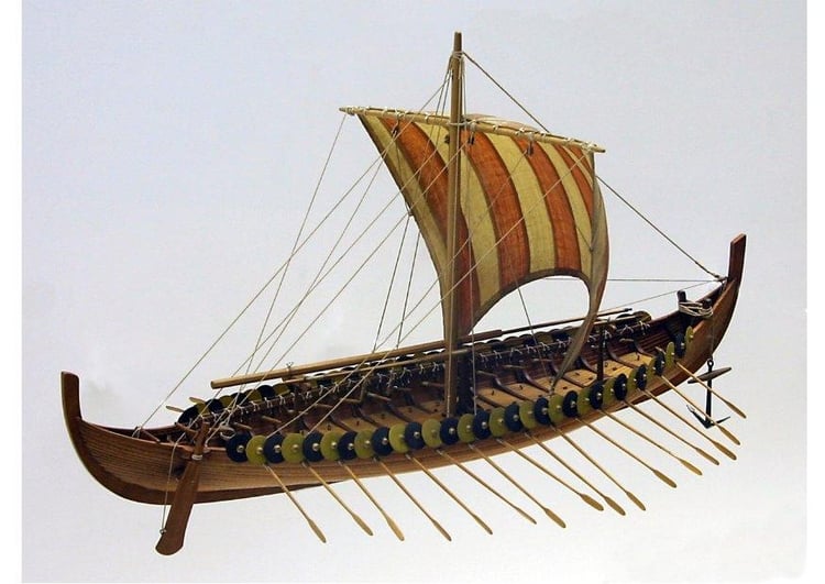 Foto Modelo de barco vikingo