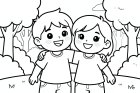 Dibujo para colorear amistad
