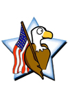 bandera de Estados Unidos con águila 