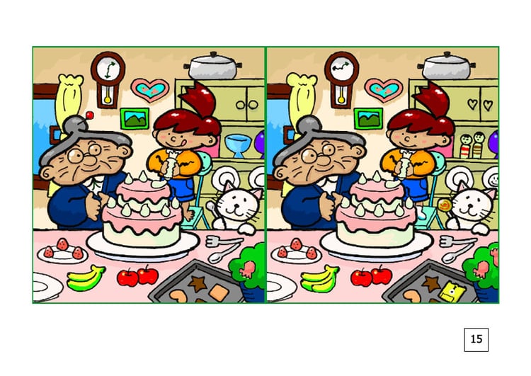 Imagen busca las diferencias - hornear una tarta