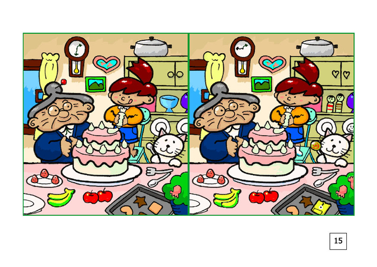 Imagen busca las diferencias - hornear una tarta