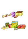imagen comida perjudicial y sana