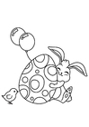 Dibujo para colorear conejito de pascua