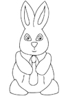 Dibujo para colorear conejo de pascua