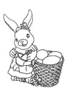 Dibujo para colorear Conejo de pascua