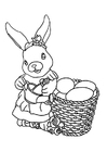 Dibujo para colorear conejo de pascua