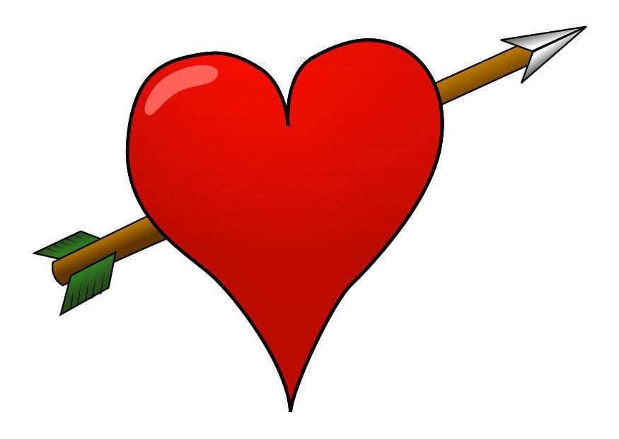 Imagen corazón con flecha - Imágenes Para Imprimir Gratis - Img 24634