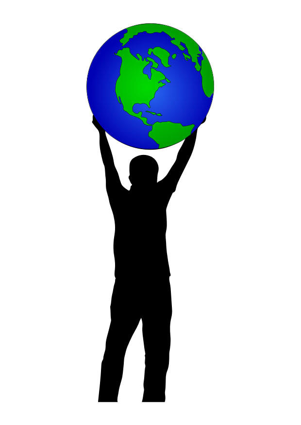 World up. Man holding a World. Globs the person holding. Planet and man logo. Big World Clipart
