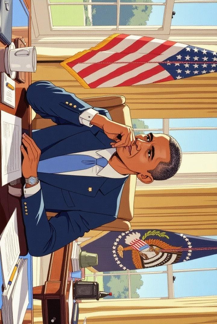 El presidente Obama en la Oficina Oval