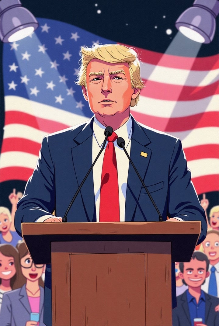 Imagen El presidente Trump se dirige a sus seguidores