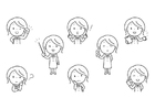 Dibujo para colorear emociones - profesora