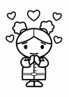 Dibujo para colorear enamorada