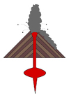 erupción de un volcán