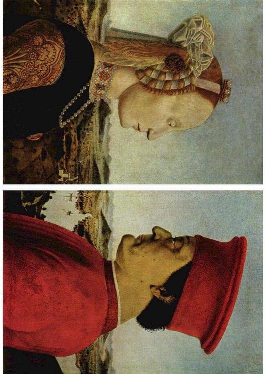 FÃ©derico da Montefeltro y su esposa Battista Sforza