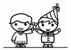 Dibujo para colorear feliz año nuevo !