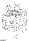 Dibujo para colorear furgoneta de policÃa