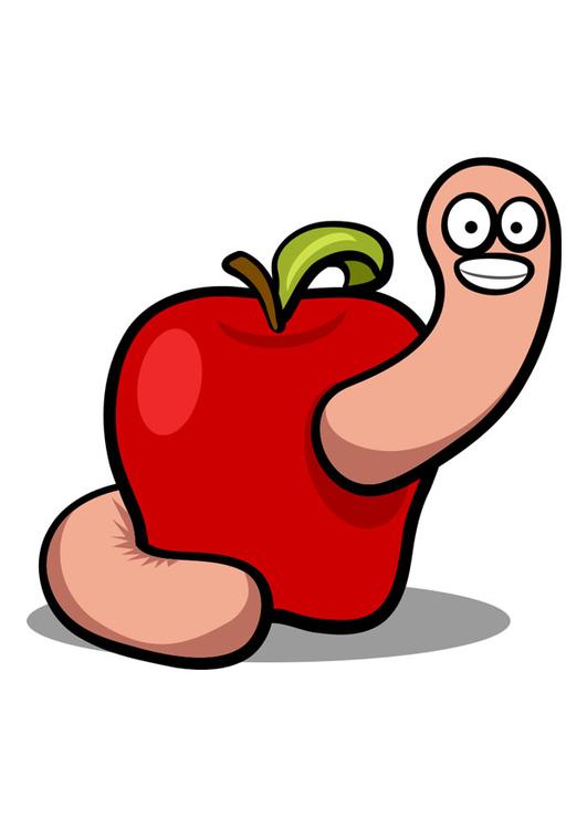 gusano en manzana