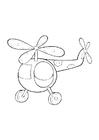 Dibujo para colorear helicóptero de juguete